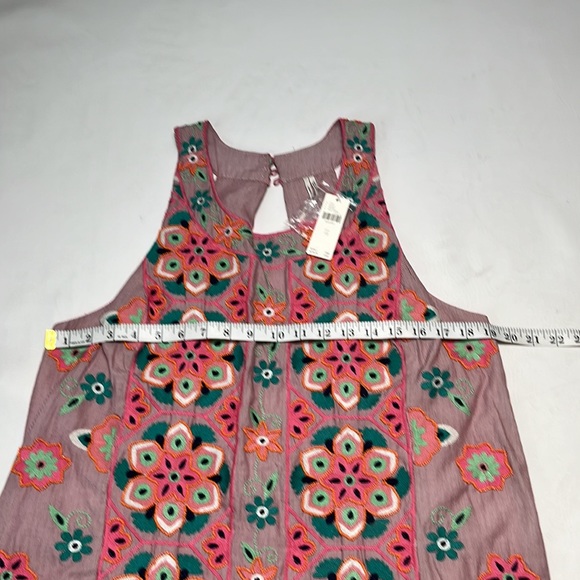 ANTHROPOLOGIE EMBROIDERY & APPLIQUED SHIFT DRESS SIZE 12 PINK ORANGE - Picture 13 of 16